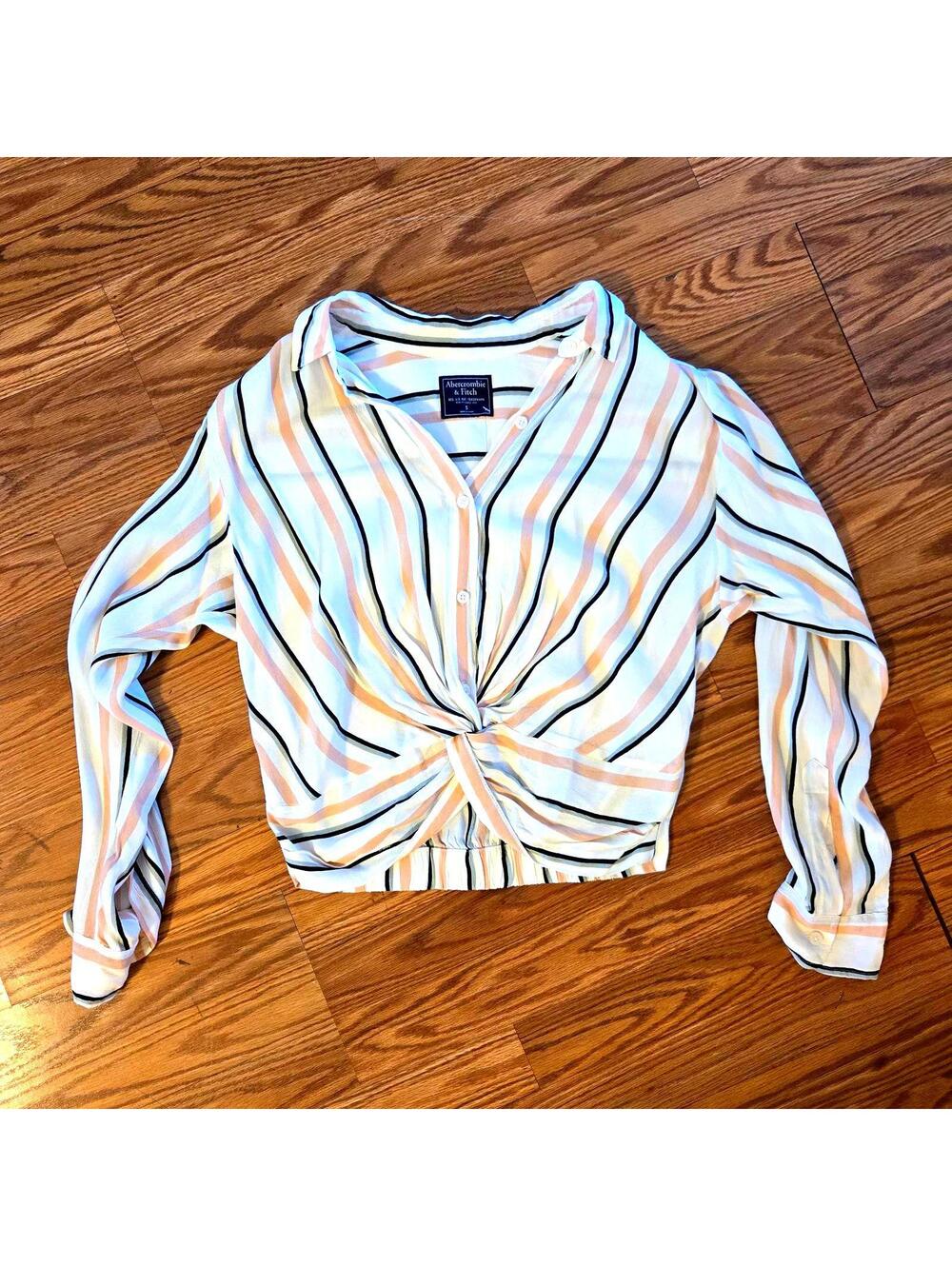 Abercrombie & Fitch PinStriped Long Sleeve Blouse - Size Small